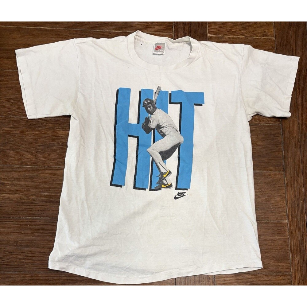 Vintage 80’s Nike Bo Jackson Hit & Run White Short Sleeve Tee Mens Size Large